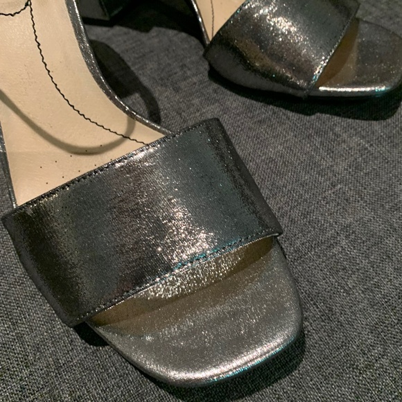 Silver Block Heel Sandal (NWOT) - Picture 5 of 13